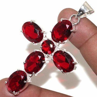 Cx 3139b croix pendentif pendant grenat 12gr 10x15mm medievale achat vente bijou argent 925