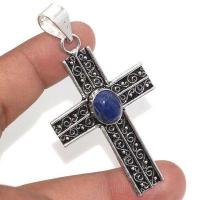 Cx 3148a croix pendentif medievale 50x35mm 9gr lapis lazuli gothique achat vente bijou argent 925