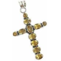 Cx 3158a croix 60mm chretienne crucifix 35x45mm citrine doree pendant pendentif achat vente