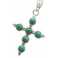 Cx 3170a croix malachite verte crucifix chretienne 8gr 50mm argent 925