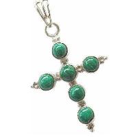 Cx 3170b croix malachite verte crucifix chretienne 8gr 50mm argent 925
