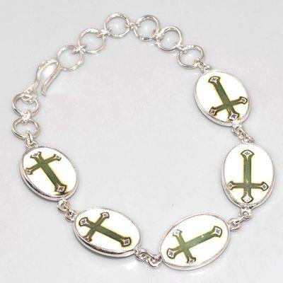 Cx 3182a bracelet croix chretienne argent emaille crucifix achat vente bijou religieux