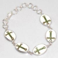 Cx 3182a bracelet croix chretienne argent emaille crucifix achat vente bijou religieux