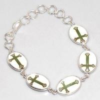 Cx 3182a bracelet croix chretienne argent emaille crucifix achat vente bijou religieux