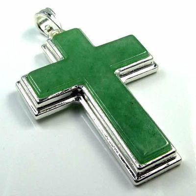 Cx 3190a croix chretienne 70mm crucifix 35x50mm turquoise verte pendant achat vente