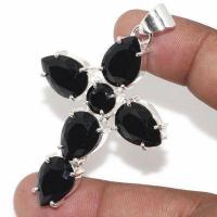 Cx 3205b croix pendentif crucufix onyx noir 10gr 40x50mm gothique vempire bijoux achat vente