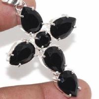 Cx 3205c croix pendentif crucufix onyx noir 10gr 40x50mm gothique vempire bijoux achat vente