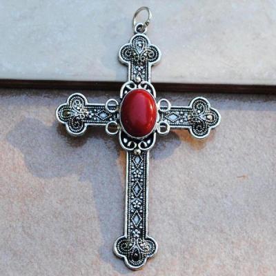 Cx 3206a pendentif croix chretienne corail crucifix achat vente bijou argent 925