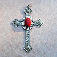 Cx 3207b pendentif croix chretienne corail crucifix achat vente bijou argent 925