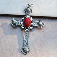Cx 3207c pendentif croix chretienne corail crucifix achat vente bijou argent 925