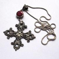 Cx 3208b pendentif croix toulouse xviieme rubis crucifix achat vente bijou argent 925