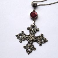 Cx 3208c pendentif croix toulouse xviieme rubis crucifix chaine achat vente bijou argent 925