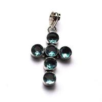 Cx 3210a croix pendentif crucufix aigue marine 10gr 40x30mm gothique chretienne bijoux achat vente