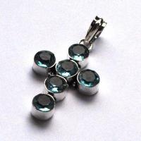 Cx 3210c croix pendentif crucufix aigue marine 10gr 40x30mm gothique chretienne bijoux achat vente