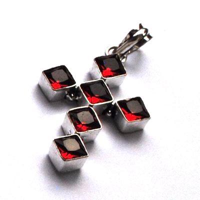 Cx 3211c croix pendentif crucufix grenat 10gr 40x30mm gothique chretienne bijoux achat vente