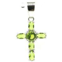 Cx 3229a croix crucifix pendentif pendant peridot vert argent 925 vente achat