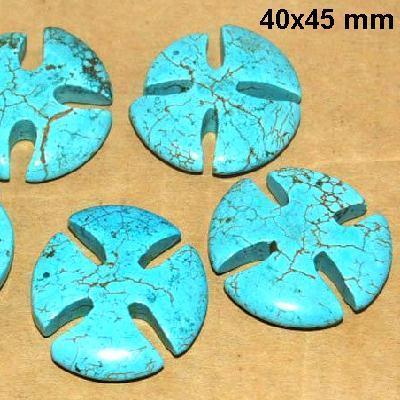 Cx 3235a croix chretienne templiers 40x45mm blue turquoise pendant achat vente