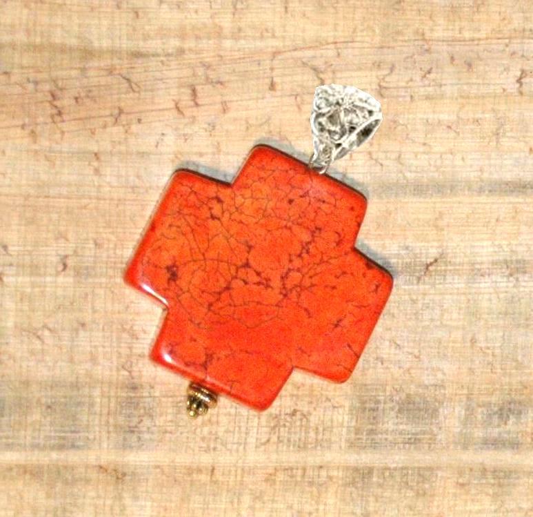 Cx 3236c croix chretienne crucifix 40x40mm blue turquoise pendant achat vente