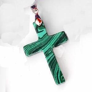 Cx 3240a croix chretienne crucifix 30x60mm malachite pendant achat vente