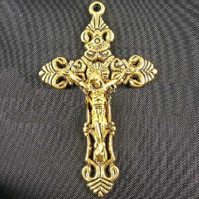 Cx 5603a pendentif croix chretienne bronze dore 35x50mm 5 5gr crucifix achat vente bijou