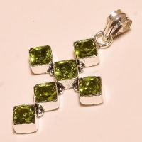 Cx 5605c pendentif croix pendant peridot pierre taillee gemme argent 925 achat vente bijoux