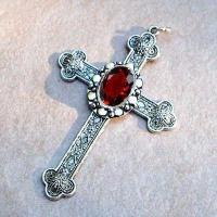 Cx 5607a pendentif croix chretienne grenat 14gr crucifix achat vente bijou argent 3