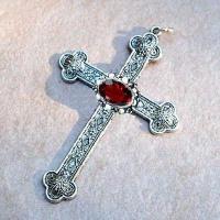 Cx 5608a pendentif croix chretienne grenat 14gr crucifix achat vente bijou argent 3 