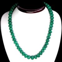 Em 0029 collier parure 1rang 46xperles lanternes emeraude 8 x 12mm 1