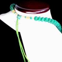 Em 0029 collier parure 1rang 46xperles lanternes emeraude 8 x 12mm 3