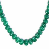 Em 0029 collier parure 1rang 46xperles lanternes emeraude 8 x 12mm 4 