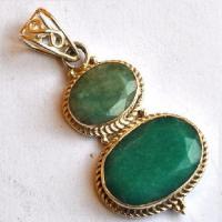 Em 0104 pendentif pendant emeraude 13gr 25x55mm argent925 6