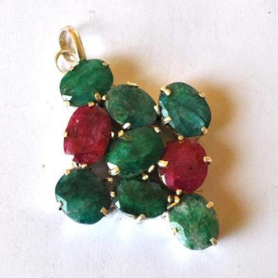 Em 0106 pendant pendentif emeraude 50x75mm 31gr argent 925 2