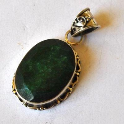 Em 0110 pendant pendentif emeraude 20x25mm 10gr argent 925 4