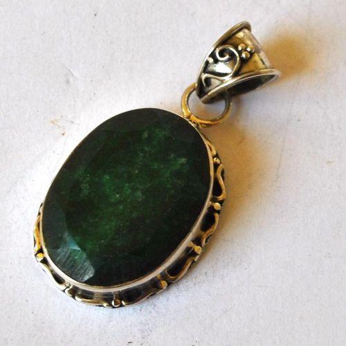 Em 0110 pendant pendentif emeraude 20x25mm 10gr argent 925 4