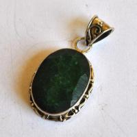 Em 0110 pendant pendentif emeraude 20x25mm 10gr argent 925 6