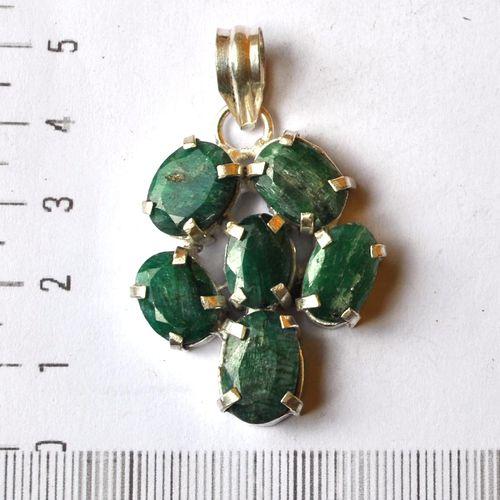 Em 0115 pendant pendentif emeraude 30x50mm 17gr argent 925 1