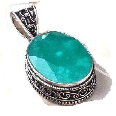 Em 0125a pendant pendentif emeraude 20x25mm 14gr achat vente bijoux argent 925