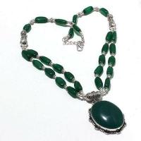 Em 0135a collier parure sautoir emeraudes 28x35mmmm 23gr 63cm achat vente bijoux argent 925 1 