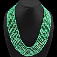 Em 0139 collier parure sautoir emeraudes 7 rangs perles 4mm 86gr achat vente bijoux ethniques 4