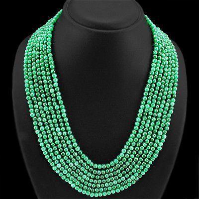 Em 0139 collier parure sautoir emeraudes 7 rangs perles 4mm 86gr achat vente bijoux ethniques 4