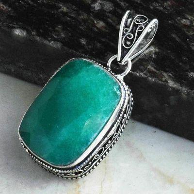 Em 0142 pendant pendentif emeraude 18x25mm 14gr achat vente bijoux argent 925 2