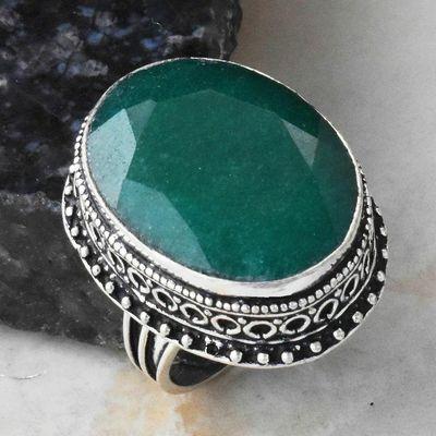 Em 0144 bague chevaliere t56 emeraude 20x28mm 14gr achat vente bijoux argent 925 1 