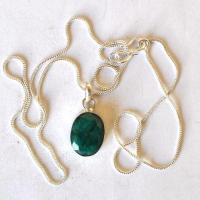 Em 0148 pendentifs pendants emeraude chaine 54cm 12x16mm argent 3