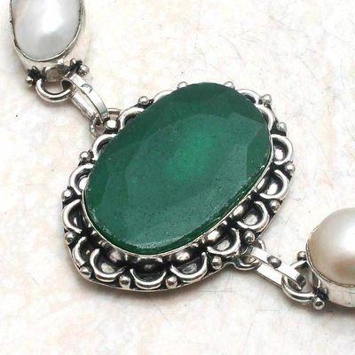 Em 0202c bracelet 27gr emeraude perles topaze 20x30mm argent 925 vente bijou