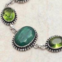 Em 0203c bracelet 16 emeraudes 16x22mm peridot 21gr achat vente bijoux argent 925