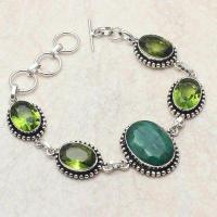 Em 0203d bracelet 16 emeraudes 16x22mm peridot 21gr achat vente bijoux argent 925