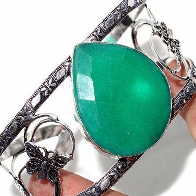 Em 0207b bracelet torque 38gr emeraude 34x40mm argent 925 achat vente bijou