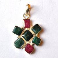 Em 0212 pendentif pendant emeraude rubis 35x60mm 16gr argent925 2