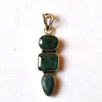 Em 0213 pendentif pendant emeraude rubis 12x50mm 8gr argent925 1