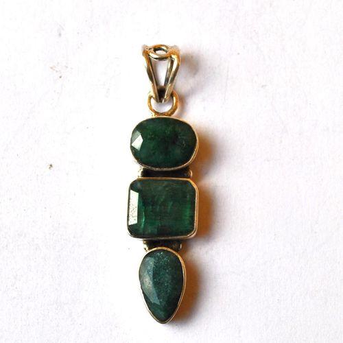 Em 0213 pendentif pendant emeraude rubis 12x50mm 8gr argent925 1